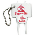 Plastic Bent Divot Tool/ Marker with Bead Chain (2 1/2"x1 1/4")